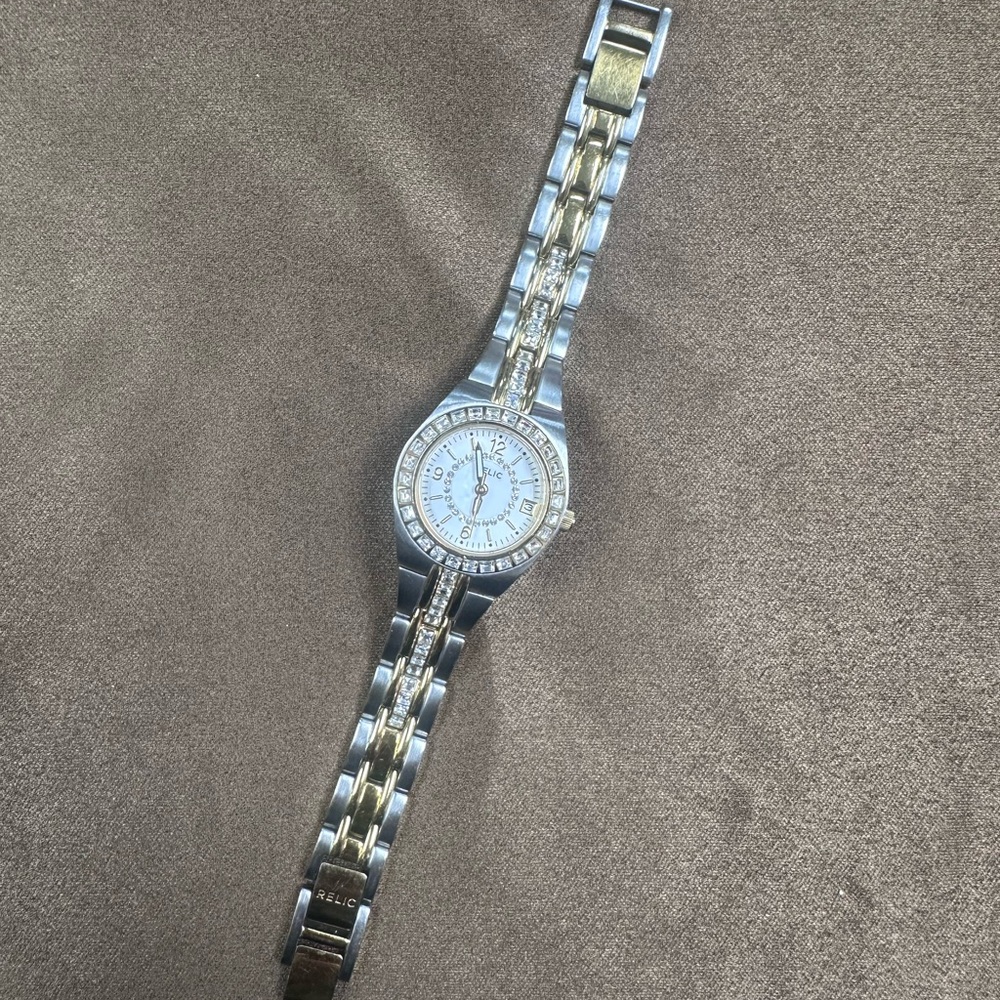Relic Gold and Silver Bracelet with Crystal Details